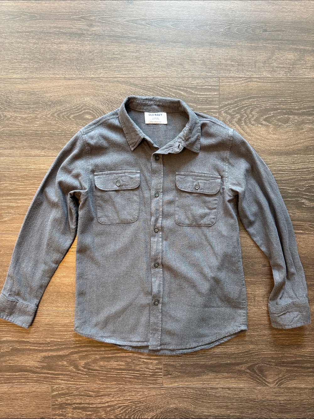 Old Navy Boy’s Heather Gray Button-Down Long Sleeve Shirt